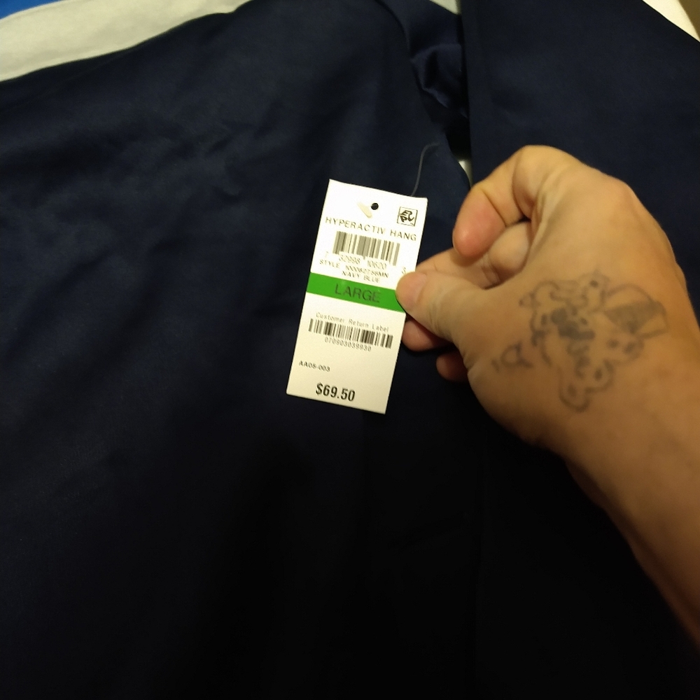 Club Room Blue Crossbody Stripe Track Jacket - Picture 12 of 12